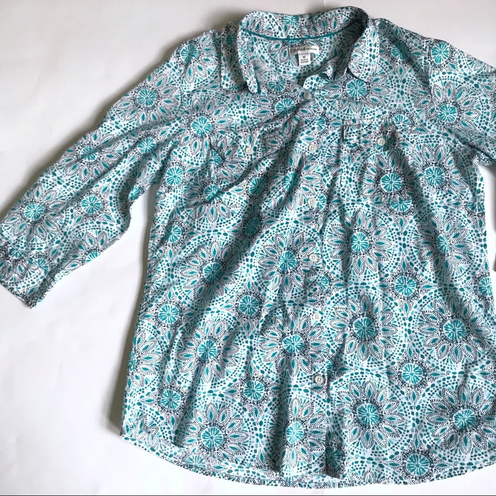 3/$15 Mandala Pattern Button Down Relaxed Cotton Shirt